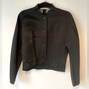 Balenciaga Paris structured bomber jacket black shiny satin material size Medium